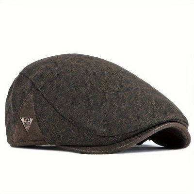 Boina De Outono Masculino Retro Ivy Estilo Gatsby Ajustável E Elegante Marrom