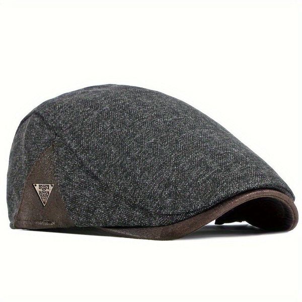 Boina De Outono Masculino Retro Ivy Estilo Gatsby Ajustável E Elegante Cinza