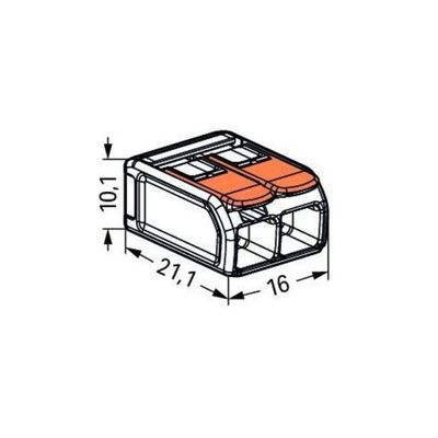 15 Conectores Automáticos Até 6,0mm 2 Polos 41a 221-612 - Wago