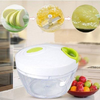 Mini Triturador Processador De Alimentos Manual Alho Cebola 3 Lâminas Inox P