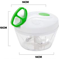 Mini Triturador Processador De Alimentos Manual Alho Cebola 3 Lâminas Inox P