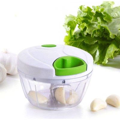 Mini Triturador Processador De Alimentos Manual Alho Cebola 3 Lâminas Inox P
