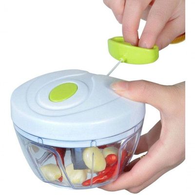 Mini Triturador Processador De Alimentos Manual Alho Cebola 3 Lâminas Inox P