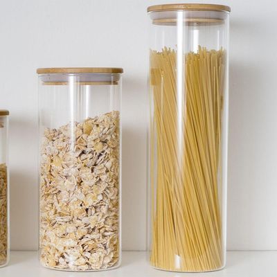 Pote De Vidro Com Tampa De Bambu Oikos 2l Hermético Redondo