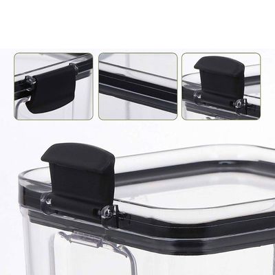 Pote Hermetico Conserva Tampa Com Trava Kit 2 Unidades Acrilico Transparente Alimento Mantimento