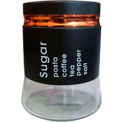 Pote Frasco Sugar De Vidro Porta Mantimentos Tampa Hermético