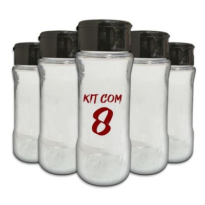Pote Tempero Kit 8 Potes+24 Etiquetas Titulos Etiqueta Preta