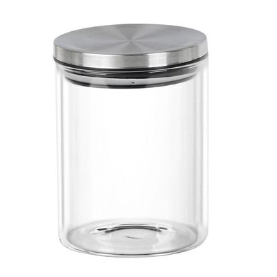 Pote De Vidro Com Tampa Em Inox Redondo 800ml 125x10cm