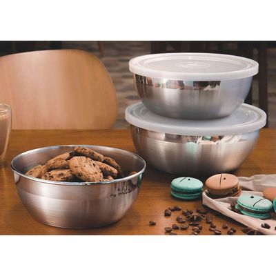 Pote Tramontina Freezinox Redondo em Aço Inox com Tampa Plástica 22 cm 2,9 L