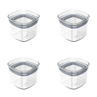 Conjunto De Potes Herméticos 450 Ml 4 Peças Block Modular Transparente Ou