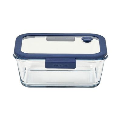 Pote De Vidro Hermético Retangular - Válvula Na Tampa De Vidro - 1200ml - Glacé Z - Neoflam