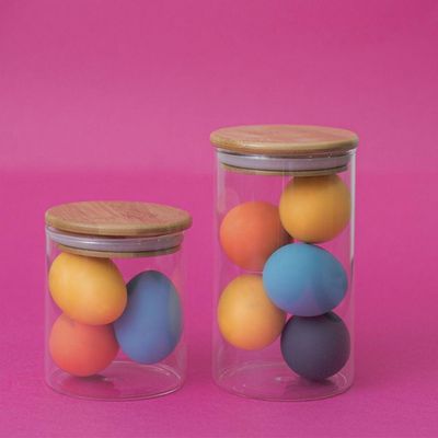 Pote De Vidro Com Tampa De Bambu Oikos 1,1l Hermético Redondo