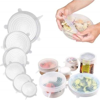 Kit 06 Tampas Tampa Tudo Ecológicas Silicone Branco (6 Un)