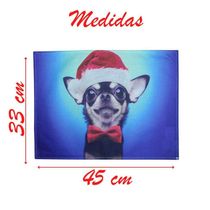 Jogo Americano Estampa Natal Cachorro Natalino 2 Peças