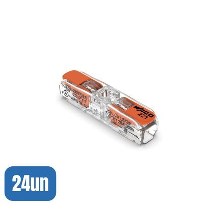 24 Emendas Inline Reta 2 Vias 0,25-4,0mm 221-2411 - Wago