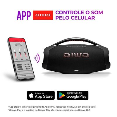 Caixa de Som Aiwa Boombox 200W RMS - AWS-BBS-01B Preto / Bivolt