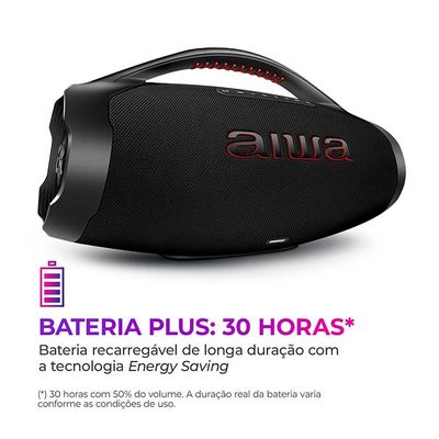 Caixa de Som Aiwa Boombox 200W RMS - AWS-BBS-01B Preto / Bivolt