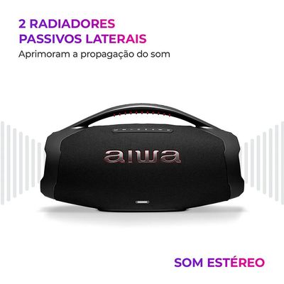 Caixa de Som Aiwa Boombox 200W RMS - AWS-BBS-01B Preto / Bivolt