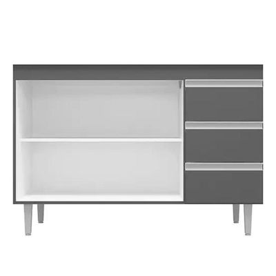 Balcão Para Pia Andréia 100 Cm 2 Portas Cinza Ajl