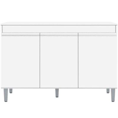 Balcão De Pia Para Cozinha 120 Cm Kadu 3 Portas Branco