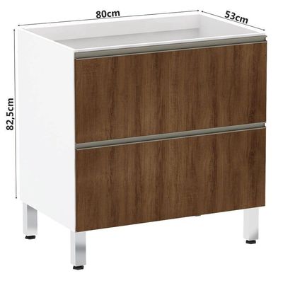 Balcão De Cozinha Sem Tampo 80cm 1 Porta Basculante E 1 Gavetão Pérola Luciane Móveis