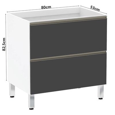 Balcão De Cozinha Sem Tampo 80cm 1 Porta Basculante E 1 Gavetão Pérola Luciane Móveis