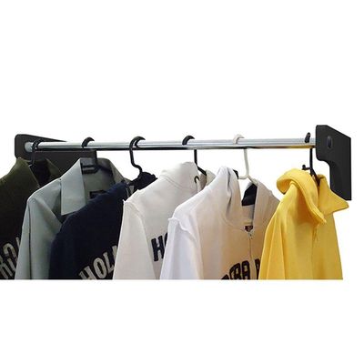 Cabideiro De Parede 80Cm Arara Camiseiro Calceiro Preto Laca