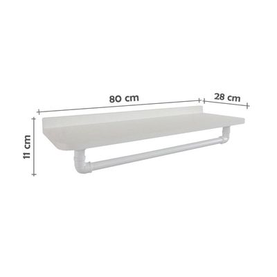 Cabideiro De Parede Suporte Roupas E Acessórios Branco Laca