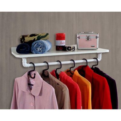 Cabideiro De Parede Suporte Roupas E Acessórios Branco Laca