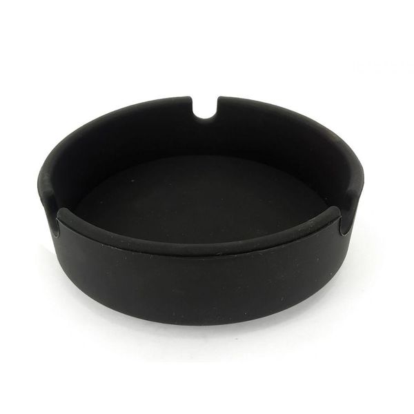 Cinzeiro Silicone Redondo Não Queima Não Quebra Preto