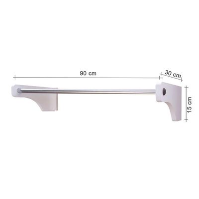 Cabideiro De Parede 90 Cm Arara Camiseiro Calceiro Branco Laca