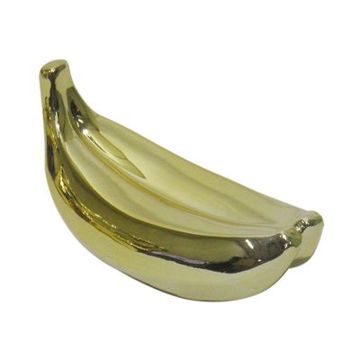 Fruteira Dourada Kit Maça Banana Pera Ceramica