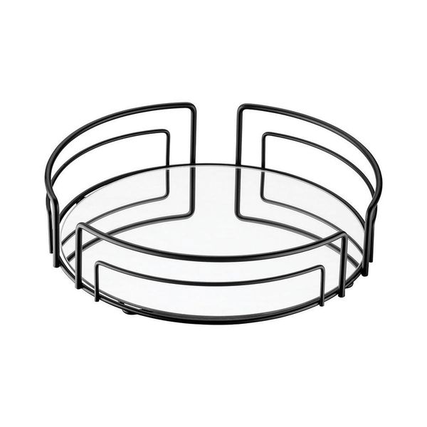 Bandeja Multiuso Hara Luiza Redonda 30cm Diâm. X 8,5cm Alt. Cor:preto