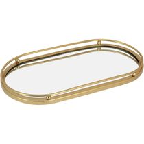 Bandeja Decoativa Lavabo Espelhado Metal 2x14x27cm Dourado