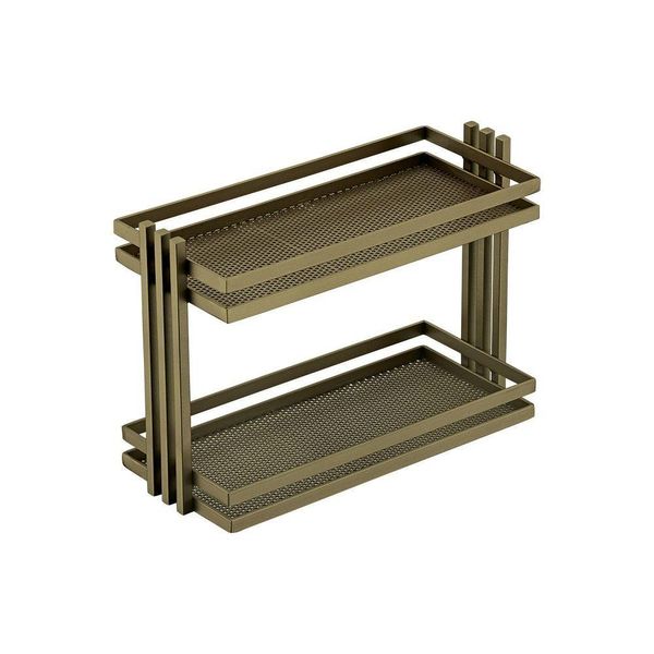 Bandeja Multiuso Organizador Hara Lívia 32,5 X 21 X 14 Cm Cor:champanhe