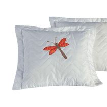 Kit 02 Capas De Almofadas 45cm X 45cm 2 Peças Bordada Libélula 100% Poliéster - Branco