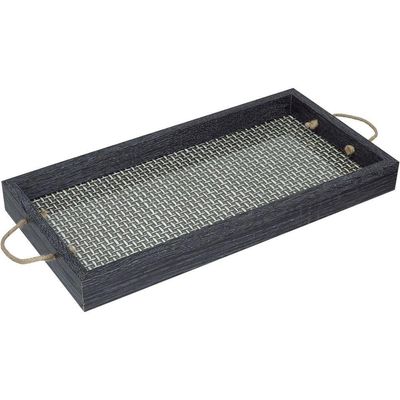 Bandeja Decorativa Para Servir Home&co Retangular Mdf 40x20x4cm Preto