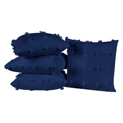 Kit 4 Almofadas Cheias Para Sofá 45x45cm Sofist Micro Percal 300 Fios - Marinho