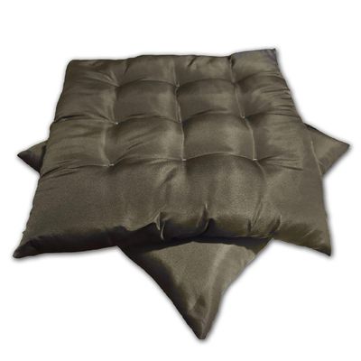 Kit 02 Almofadas Assento Futon Flat Para Cadeira 40x40 Marrom Escuro