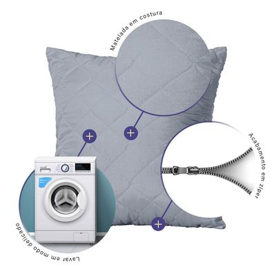 Capa De Almofada 45cm X 45cm 1 Peça Matelada 100% Poliéster Cor:cinza