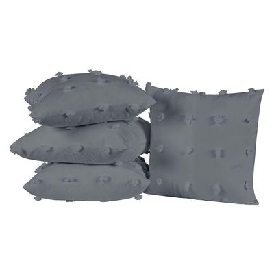 Kit 04 Almofadas Cheias Poppy 45cm X 45cm Cor Cinza Escuro