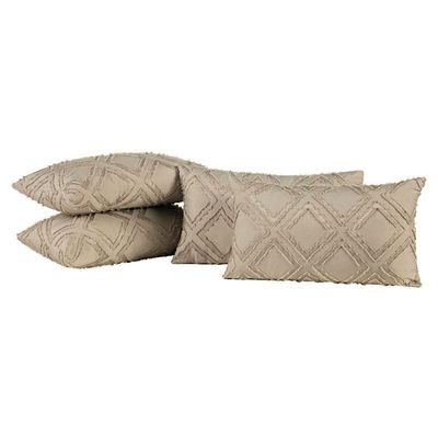 Capas De Almofadas Aveline 60cm X 30cm 04 Peças - Caqui
