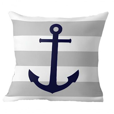 Kit 3 Capas De Almofadas Azul âncora Navegação Marítima