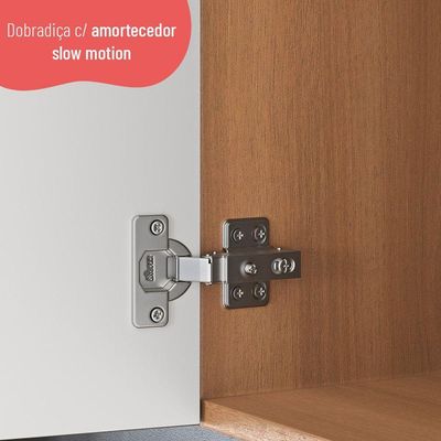 Balcão 80cm Sálvia 2 Portas Com Tampo 908101 Telasul Branco E Freijó