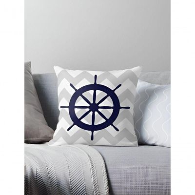 Kit 2 Capas De Almofadas Azul Timão Navegação Marítima