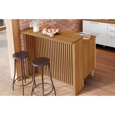 Bancada Ilha Cozinha Painel Imperatriz 120cm Freijó - Nesher