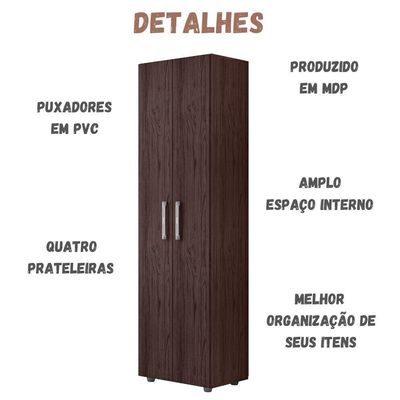 Armário Multiuso Beatriz 2 Portas Castanho Ajl