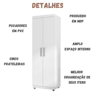Armário Multiuso Sabrina 2 Portas Branco Ajl