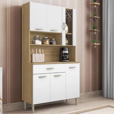 Armário De Cozinha Compacta 6 Portas 1 Gaveta Golden - Freijó-supremo Freijó-supremo