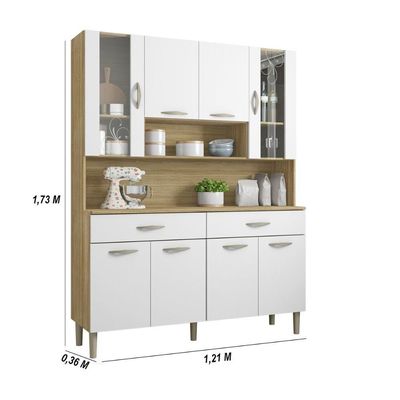Armário De Cozinha Compacta 8 Portas 2 Gavetas Golden - Freijó-supremo Freijó-supremo